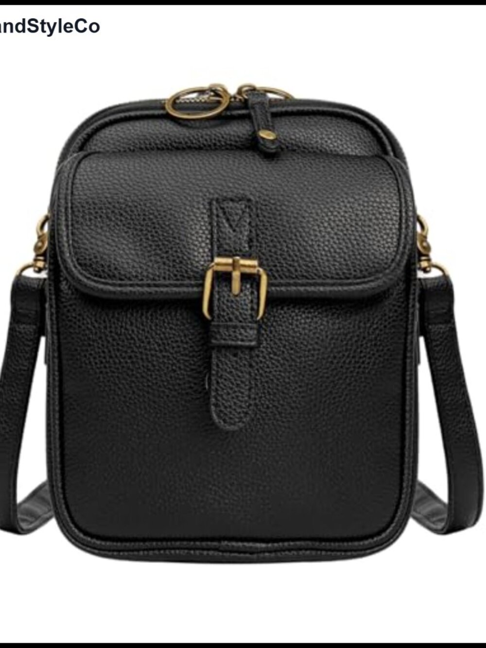 Faux Leather Crossbody Bag, Double Layer Large Capacity Messenger for Women,